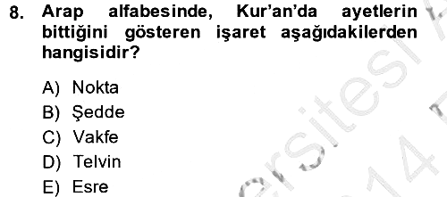 Türk Dili 2 2013-2014 Ara Sınav - 8. soru