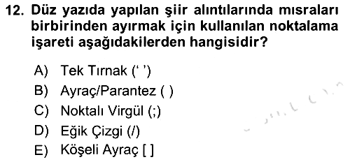 Türk Dili 2 2021-2022 Ara Sınav - 12. soru