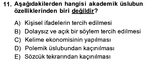 Türk Dili 2 2013-2014 Dönem Sonu Sınavı - 11. soru