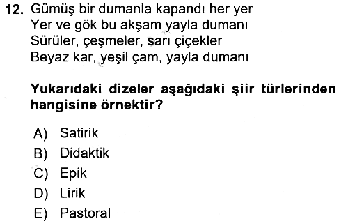 Türk Dili 2 2015-2016 Dönem Sonu Sınavı - 12. soru