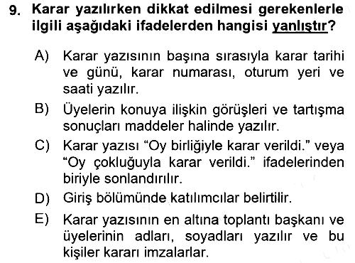 Türk Dili 2 2017-2018 Dönem Sonu Sınavı - 9. soru