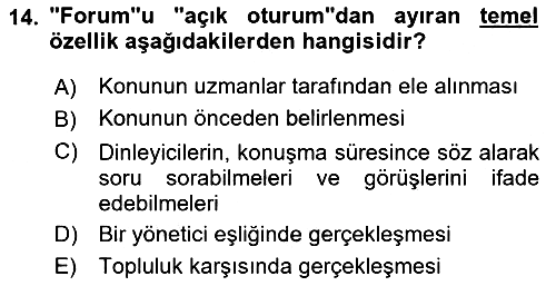 Türk Dili 2 2018-2019 Dönem Sonu Sınavı - 14. soru