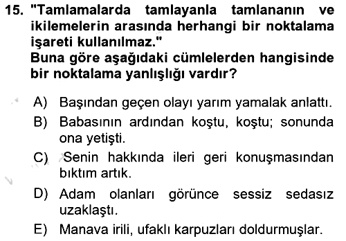 Türk Dili 2 2021-2022 Dönem Sonu Sınavı - 15. soru