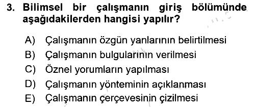 Türk Dili 2 2020-2021 Yaz Okulu Sınavı - 3. soru