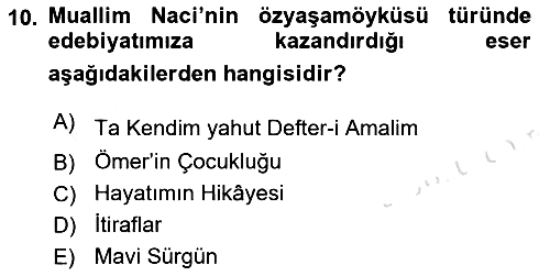 Türk Dili 2 2021-2022 Yaz Okulu Sınavı - 10. soru