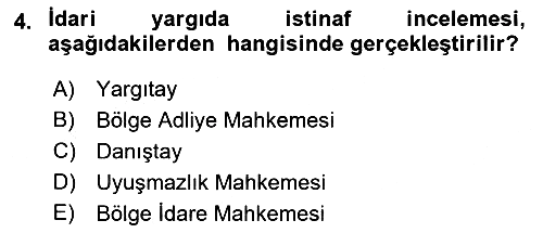 Yargı Örgütü Ve Tebligat Hukuku 2023-2024 Dönem Sonu Sınavı - 4. soru