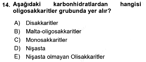 Beslenmenin Temel İlkeleri 2018-2019 Ara Sınav - 14. soru