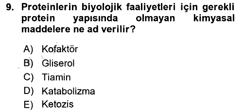 Beslenmenin Temel İlkeleri 2021-2022 Ara Sınav - 9. soru