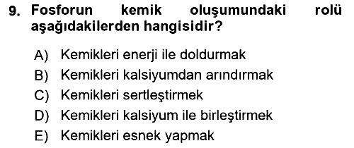 Beslenmenin Temel İlkeleri 2023-2024 Ara Sınav - 9. soru