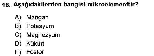 Beslenmenin Temel İlkeleri 2025-2026 Ara Sınav - 16. soru