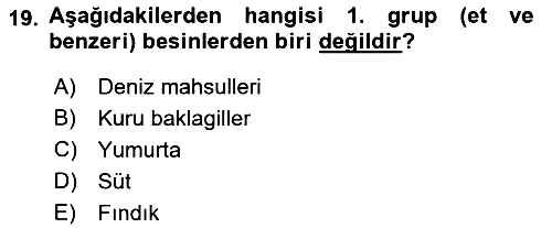 Beslenmenin Temel İlkeleri 2021-2022 Dönem Sonu Sınavı - 19. soru