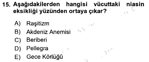 Beslenmenin Temel İlkeleri 2022-2023 Yaz Okulu Sınavı - 15. soru
