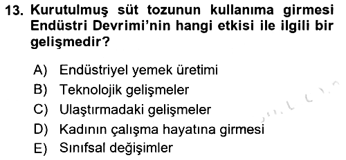 Gastronomi Tarihi 2018-2019 3 Ders Sınavı - 13. soru