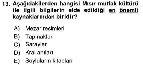 Gastronomi Tarihi 2016-2017 Ara Sınav - 13. soru