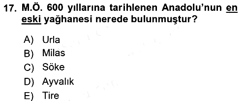 Gastronomi Tarihi 2017-2018 Ara Sınav - 17. soru