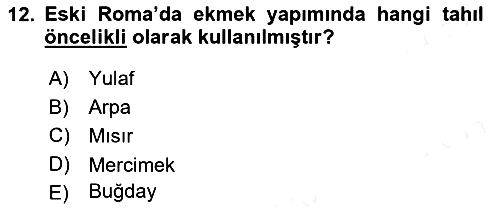 Gastronomi Tarihi 2018-2019 Ara Sınav - 12. soru