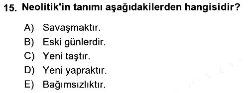 Gastronomi Tarihi 2018-2019 Ara Sınav - 15. soru