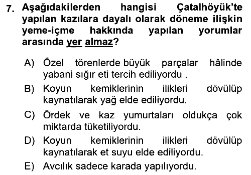 Gastronomi Tarihi 2024-2025 Ara Sınav - 7. soru