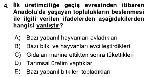 Gastronomi Tarihi 2025-2026 Ara Sınav - 4. soru