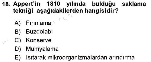 Gastronomi Tarihi 2015-2016 Dönem Sonu Sınavı - 18. soru