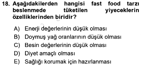 Gastronomi Tarihi 2016-2017 Dönem Sonu Sınavı - 18. soru