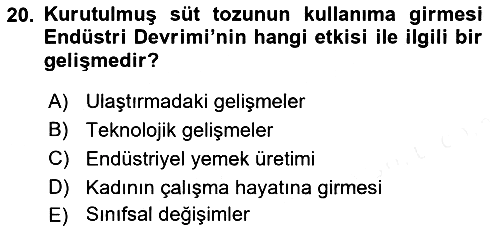 Gastronomi Tarihi 2018-2019 Dönem Sonu Sınavı - 20. soru