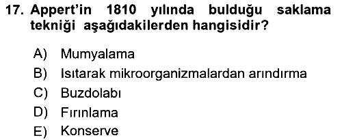Gastronomi Tarihi 2021-2022 Dönem Sonu Sınavı - 17. soru