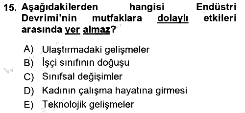 Gastronomi Tarihi 2023-2024 Dönem Sonu Sınavı - 15. soru