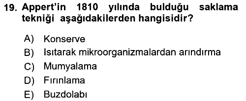 Gastronomi Tarihi 2023-2024 Dönem Sonu Sınavı - 19. soru
