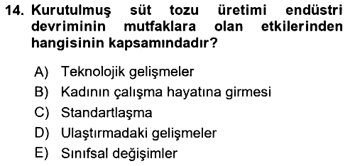 Gastronomi Tarihi 2024-2025 Dönem Sonu Sınavı - 14. soru