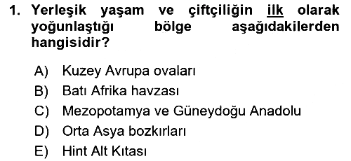 Gastronomi Tarihi 2025-2026 Dönem Sonu Sınavı - 1. soru