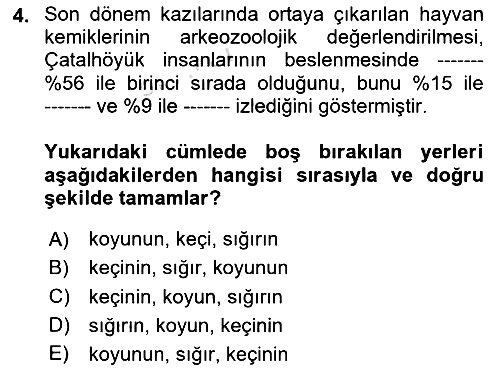 Gastronomi Tarihi 2025-2026 Dönem Sonu Sınavı - 4. soru