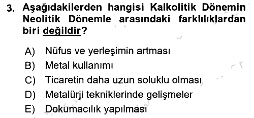 Gastronomi Tarihi 2024-2025 Yaz Okulu Sınavı - 3. soru