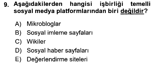Gastronomi Ve Medya 2017-2018 3 Ders Sınavı - 9. soru