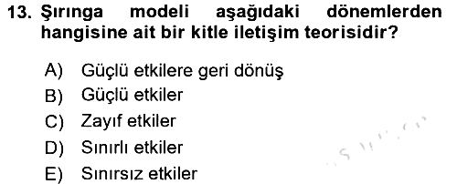 Gastronomi Ve Medya 2017-2018 Ara Sınav - 13. soru