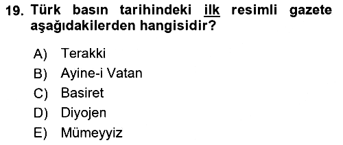 Gastronomi Ve Medya 2018-2019 Ara Sınav - 19. soru