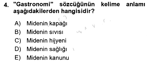 Gastronomi Ve Medya 2022-2023 Ara Sınav - 4. soru