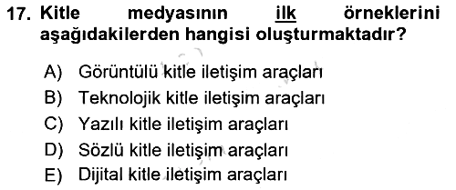 Gastronomi Ve Medya 2022-2023 Ara Sınav - 17. soru