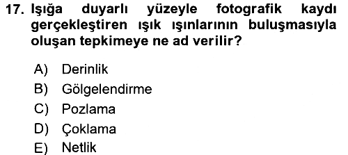 Gastronomi Ve Medya 2016-2017 Dönem Sonu Sınavı - 17. soru