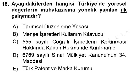 Gastronomi Ve Sürdürülebilirlik 2021-2022 Ara Sınav - 18. soru