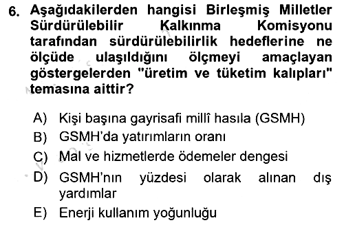 Gastronomi Ve Sürdürülebilirlik 2023-2024 Ara Sınav - 6. soru