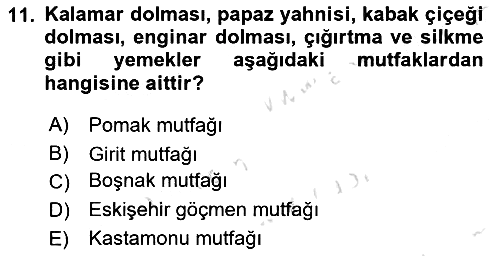 Gastronomi Ve Sürdürülebilirlik 2024-2025 Ara Sınav - 11. soru