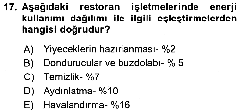 Gastronomi Ve Sürdürülebilirlik 2024-2025 Ara Sınav - 17. soru