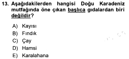 Gastronomi Ve Sürdürülebilirlik 2025-2026 Ara Sınav - 13. soru