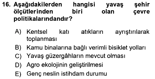 Gastronomi Ve Sürdürülebilirlik 2024-2025 Dönem Sonu Sınavı - 16. soru