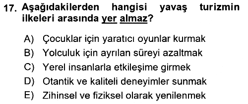 Gastronomi Ve Sürdürülebilirlik 2024-2025 Dönem Sonu Sınavı - 17. soru