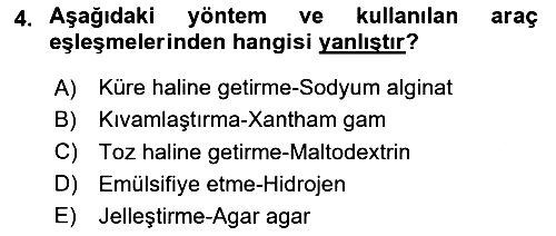 Gastronomi Ve Sürdürülebilirlik 2025-2026 Dönem Sonu Sınavı - 4. soru