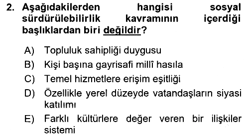 Gastronomi Ve Sürdürülebilirlik 2023-2024 Yaz Okulu Sınavı - 2. soru
