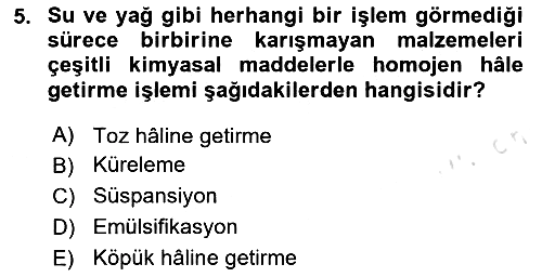 Gastronomide Yeni Akımlar 2024-2025 Ara Sınav - 5. soru