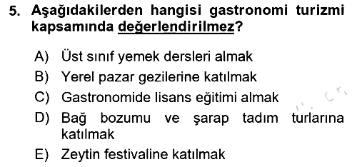 Gastronominin Temelleri 2024-2025 Ara Sınav - 5. soru